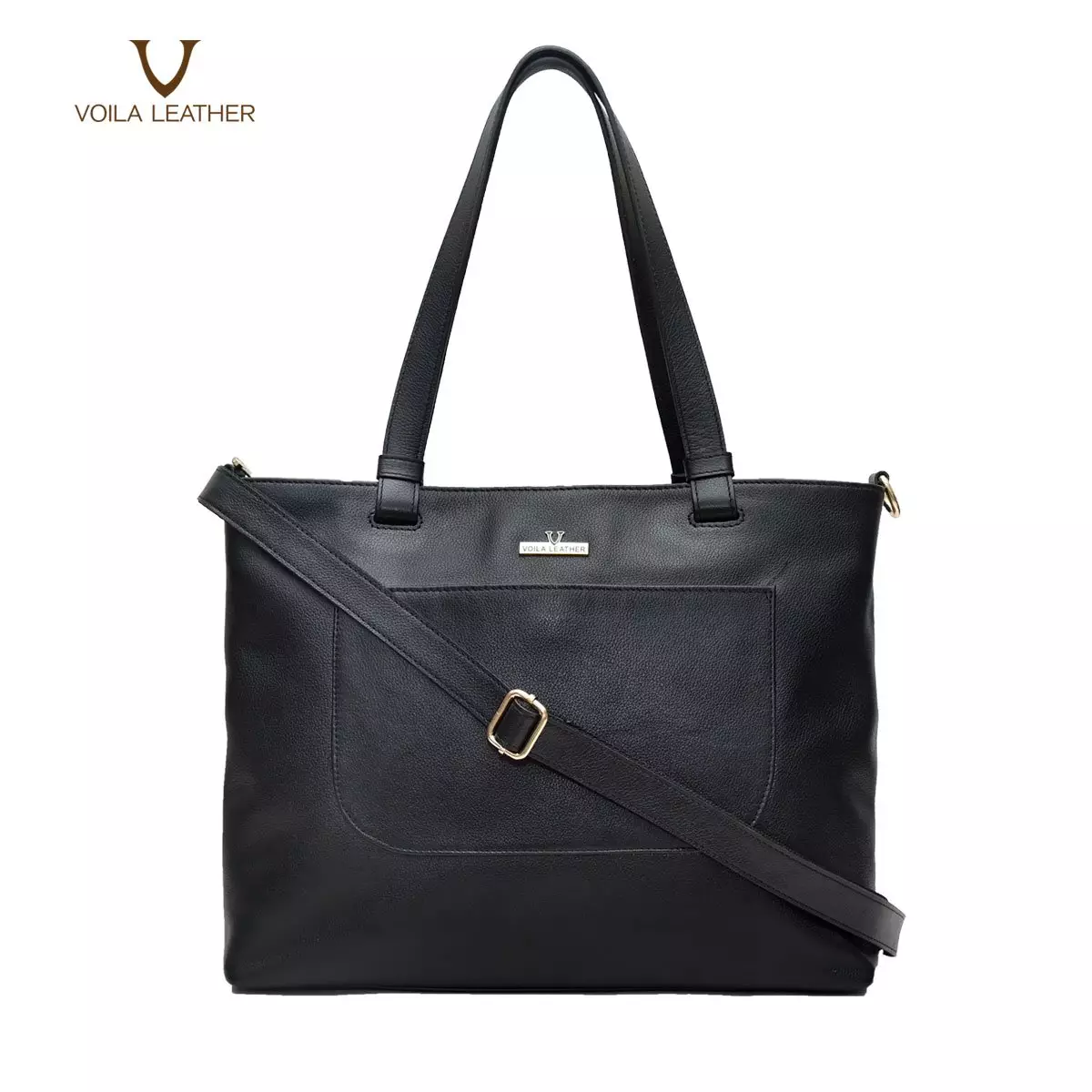 VOILA LEATHER Tas Tote Tas Selempang Wanita Kulit Asli Genuine Leather Tote Bag Sling Bag BEVERLY BLACK