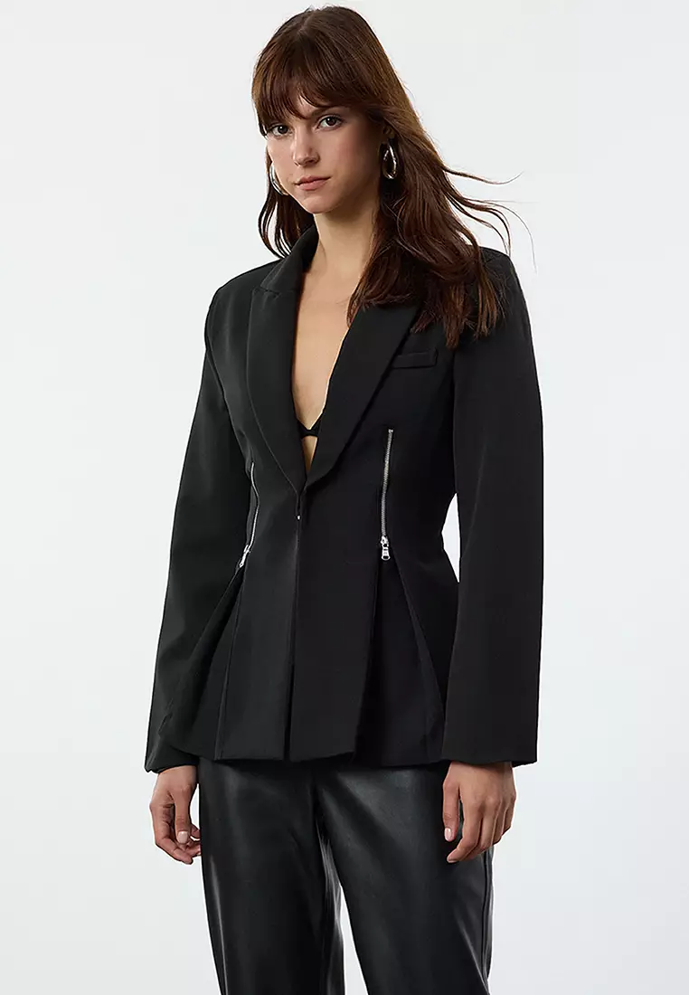 Jual Trendyol Blazer Jacket with Zipper Original 2025 ZALORA