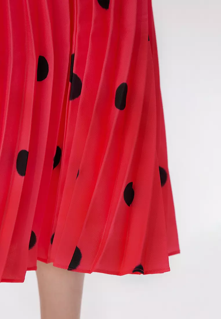 JNBY波點印花半身裙A字長款裙