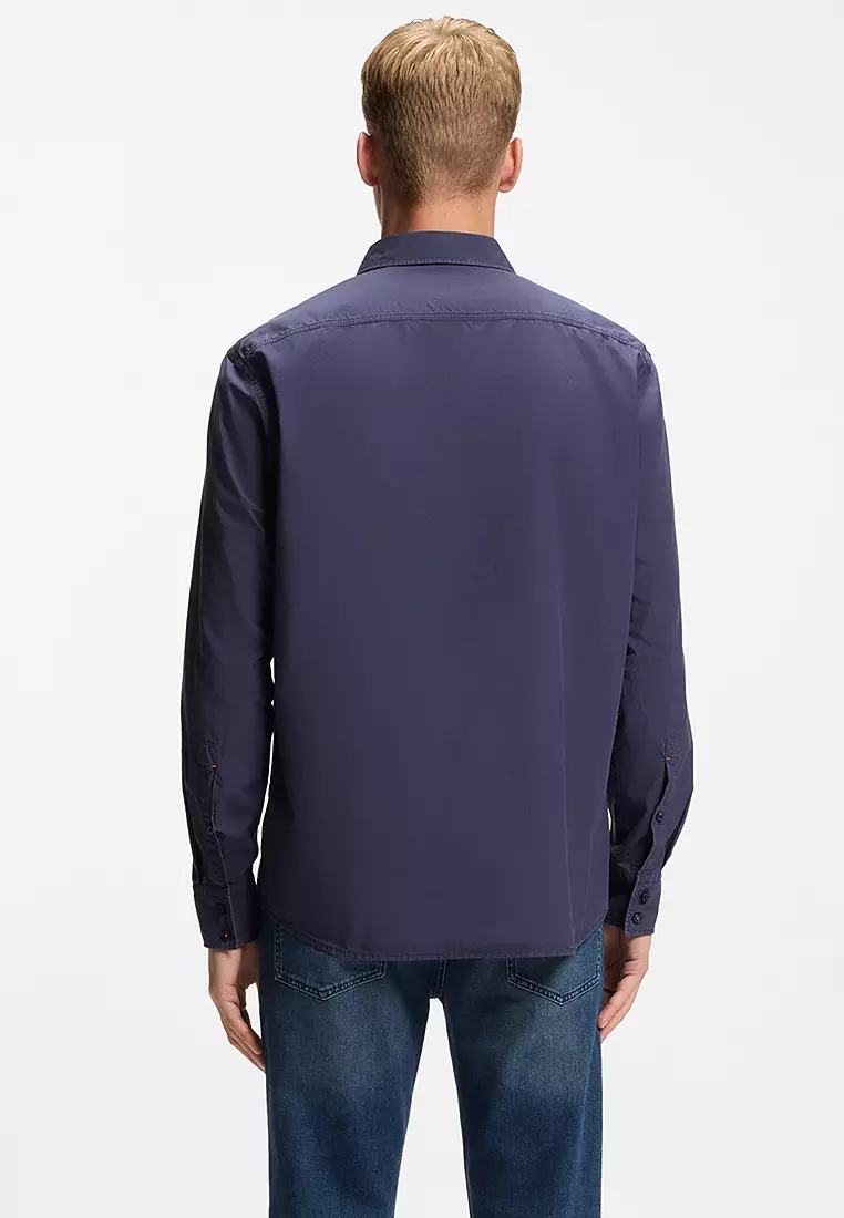 Cotton Poplin Regular Fit Shirt - BOSS Orange