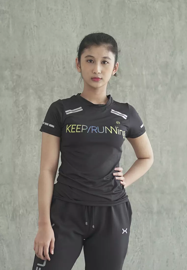 Flexzone Running Jersey with Reflective KeepRunning series Black