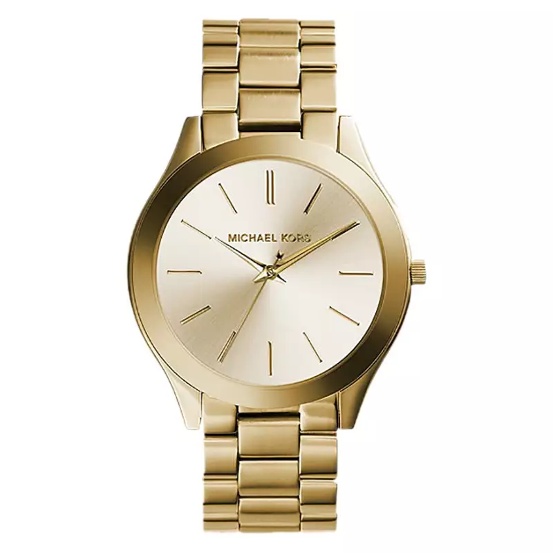 Michael Kors Slim Runway Gold Dial Gold Stainless Steel Strap Watch for Women - MK3179 main image 0