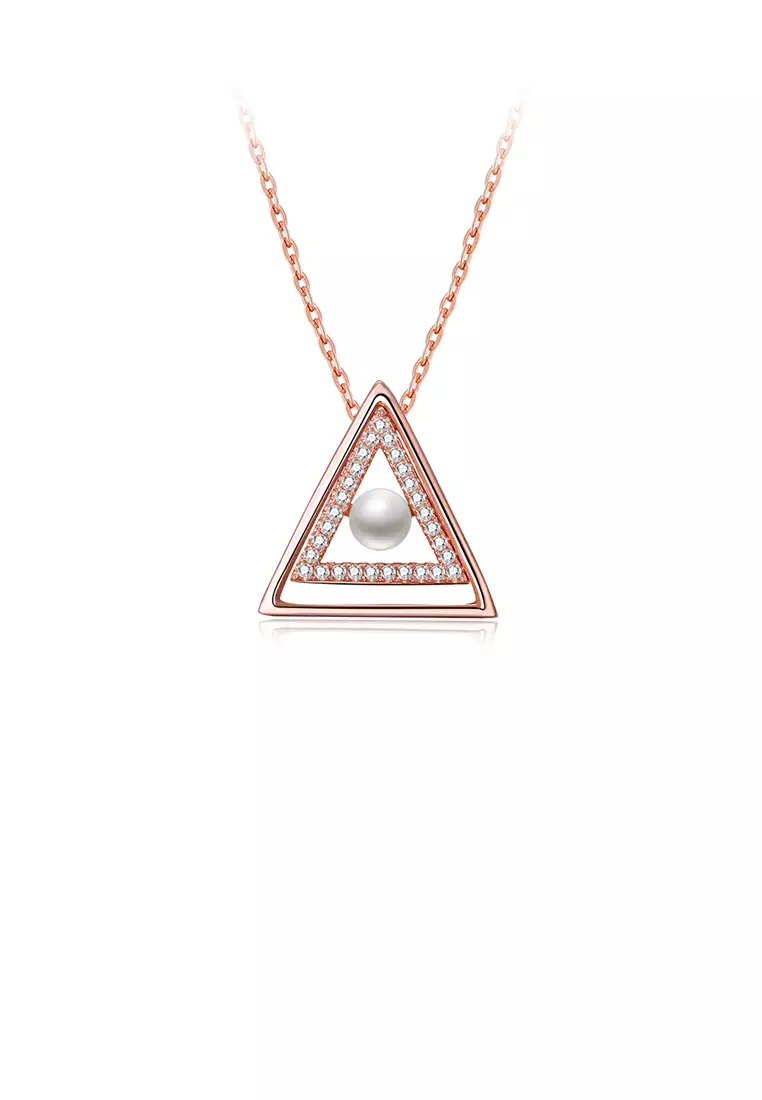 White gold triangle on sale necklace