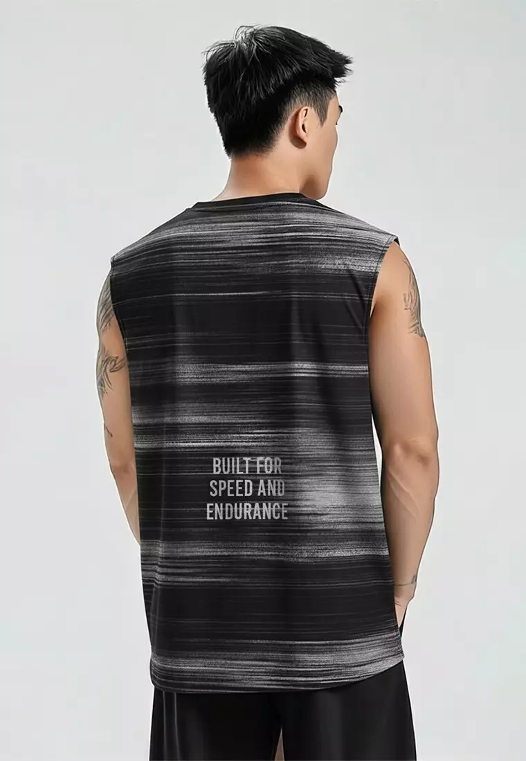 MSB04 Kaos Kutung Sleeveless Lari Running Kalcer Pria Superairdrylite "grunge lines"