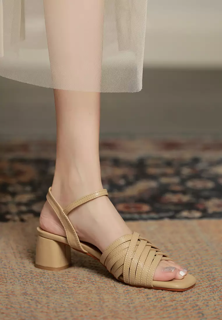 Open Toe Strap Mid Heel Sandals TH551-5