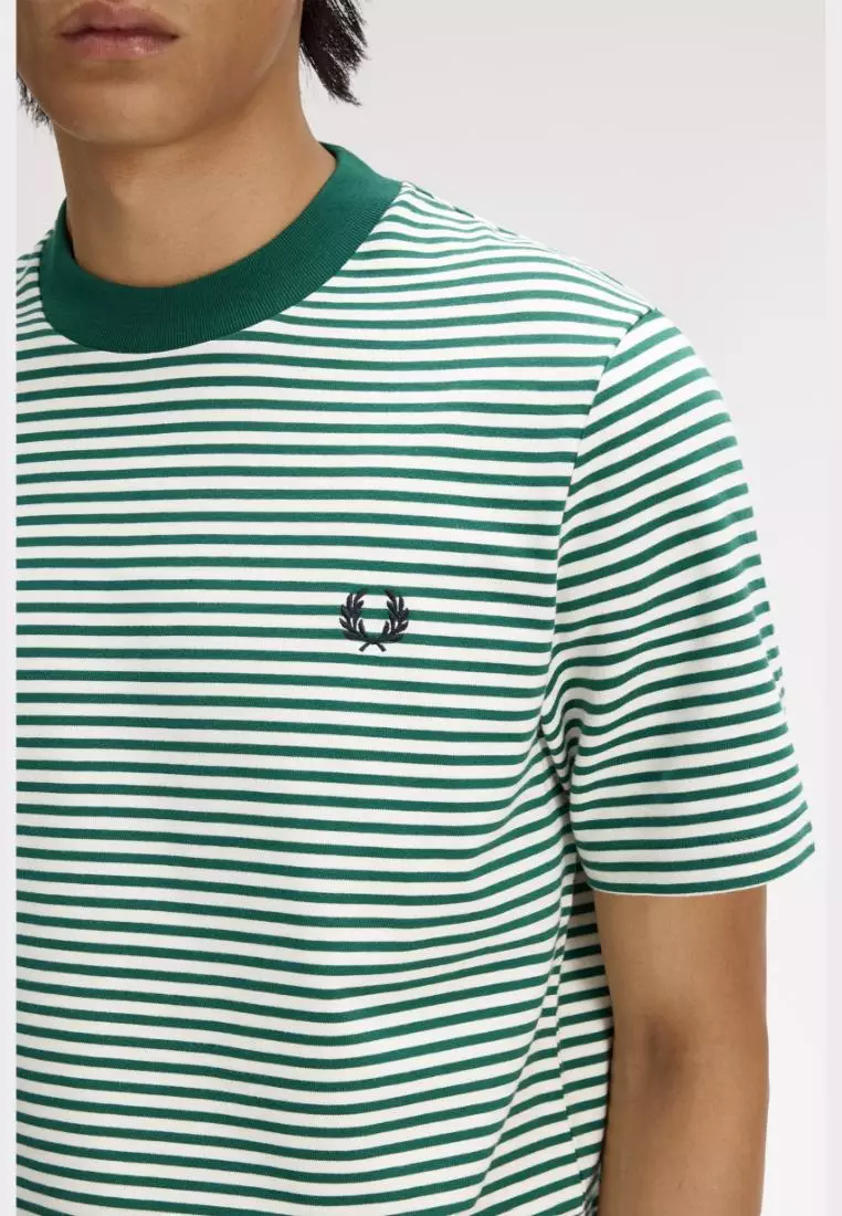 Fred Perry M6581 Fine Stripe Heavy Weight T-Shirt (Sport Green)
