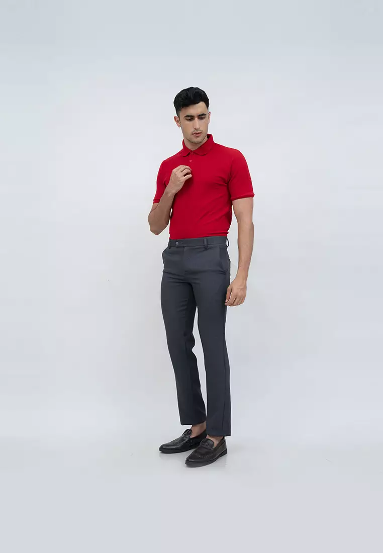 polo shirt baju kaos kerah polo slim houseofcuff merah