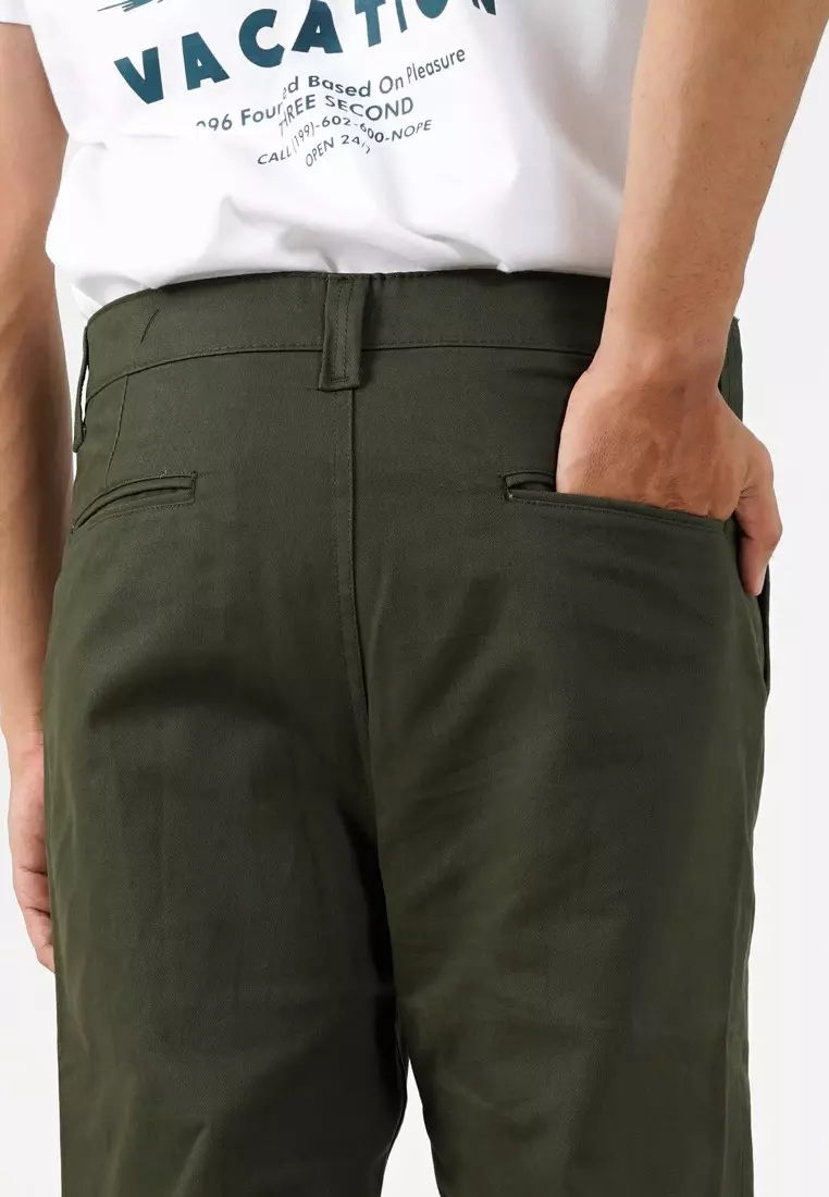3Second Celana Chino Panjang Pria Regular Fit Katun Twill Jackie OL-C041224