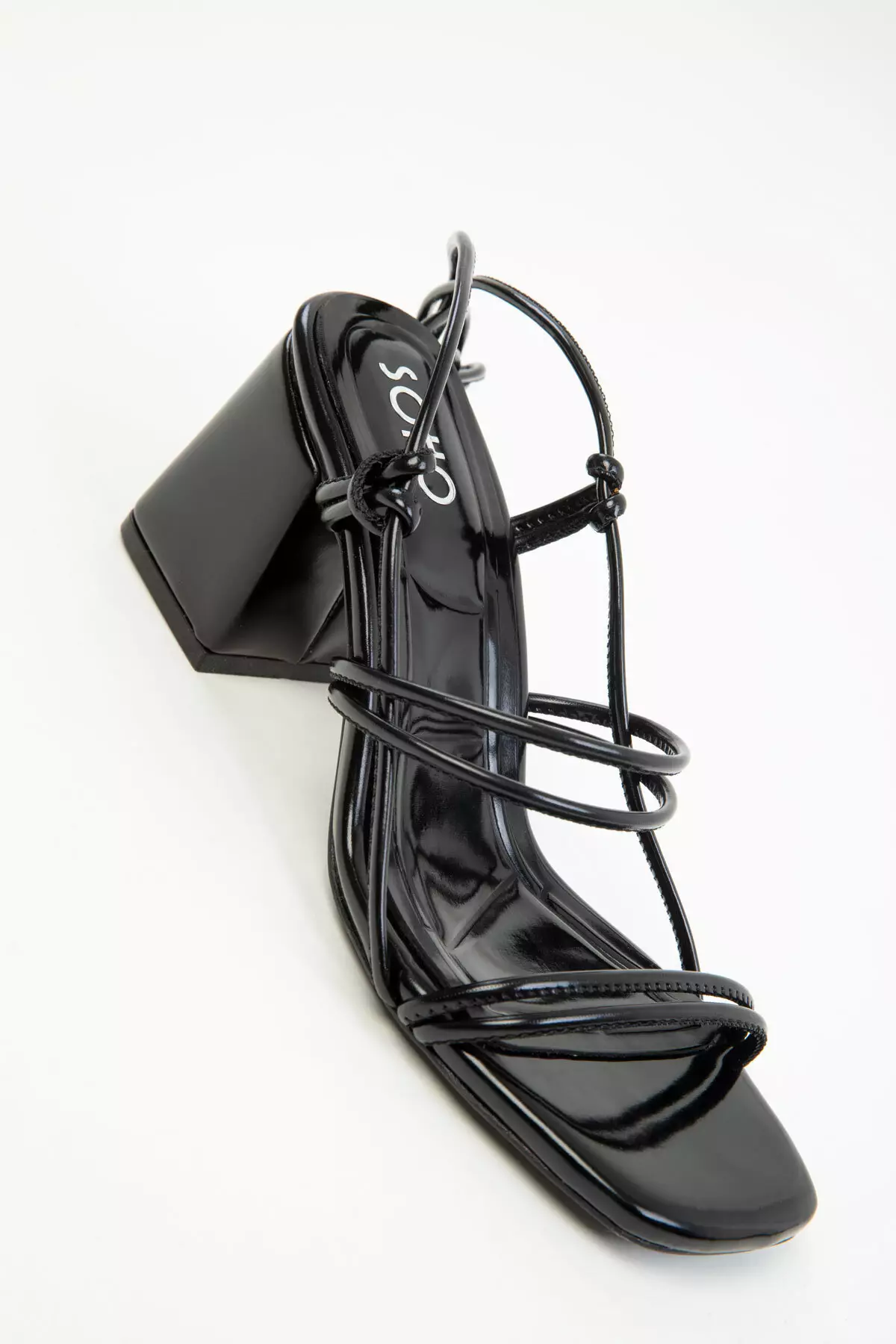 Black Patent Leather Women's Classic Heeled Shoes 20281