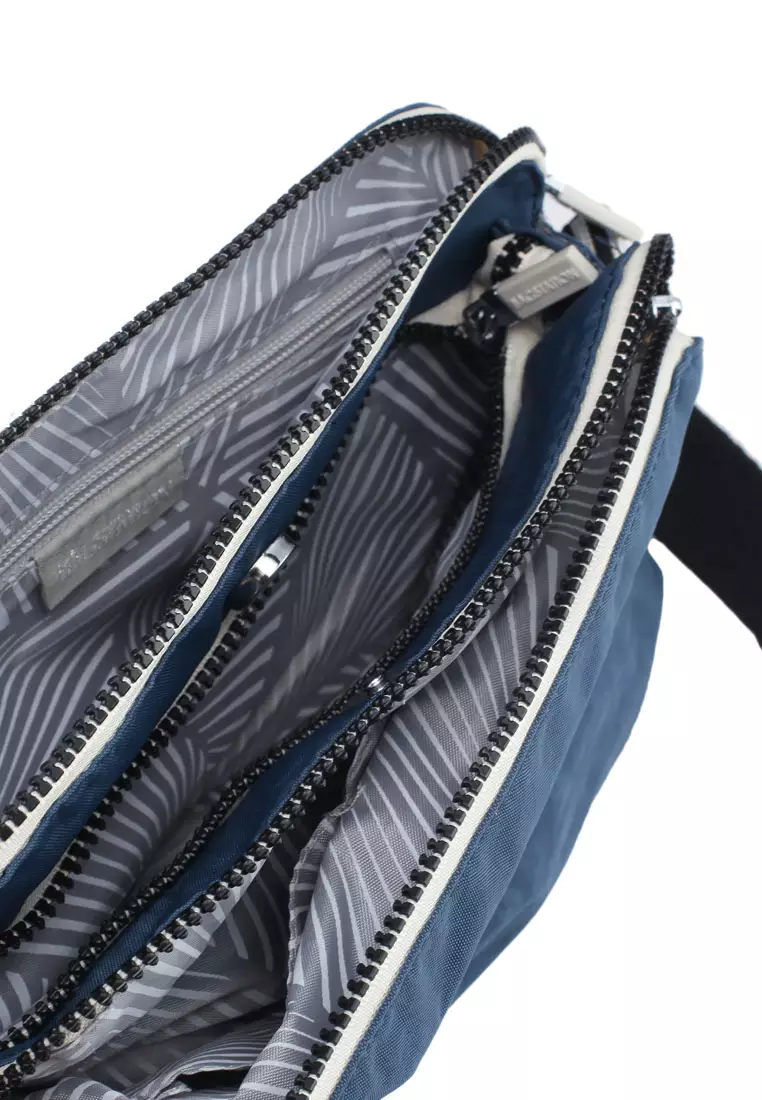 Buy BAGSTATION Crinkled Nylon Dual Zip Sling Bag With Zebra Strap 2024