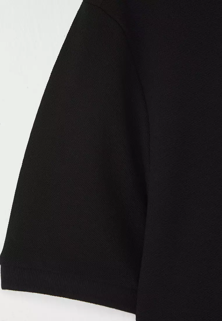 Eagle Embroidery Detailed Polo Neck T-Shirt