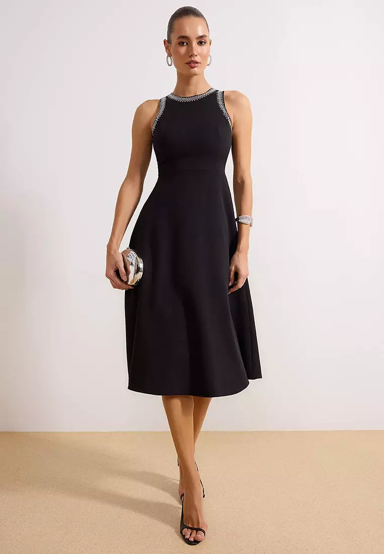 a line dress accessories Buy Trendyol A-Line Evening With Stone 2026 Online Size:XS-S Printed on both sides collection-formaldresses Shop Sexy Backless Royal