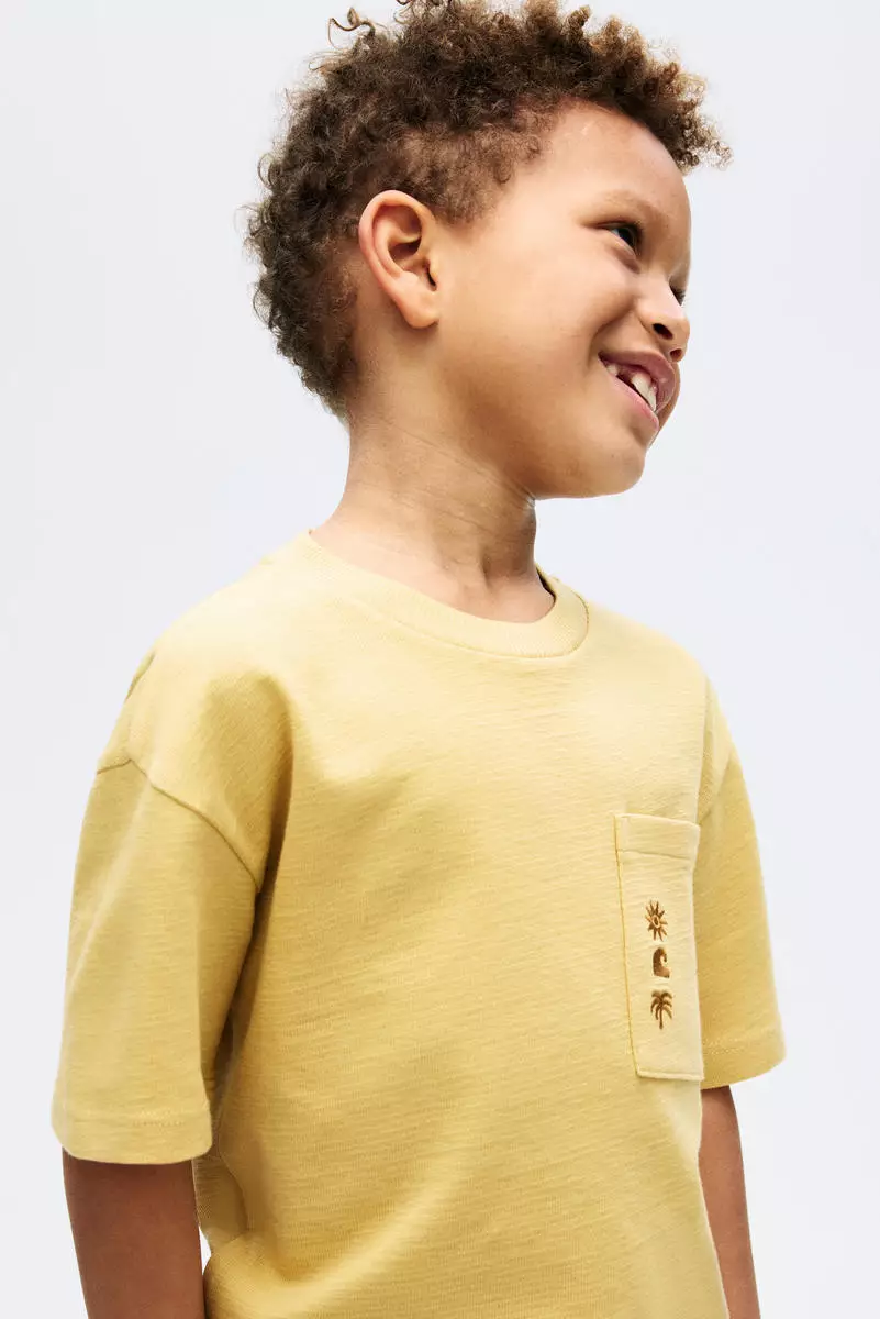 Embroidery-detail cotton T-shirt