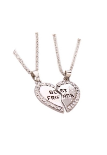 Buy Glamorbit Silver Best Friend Necklace 2021 Online Zalora Singapore