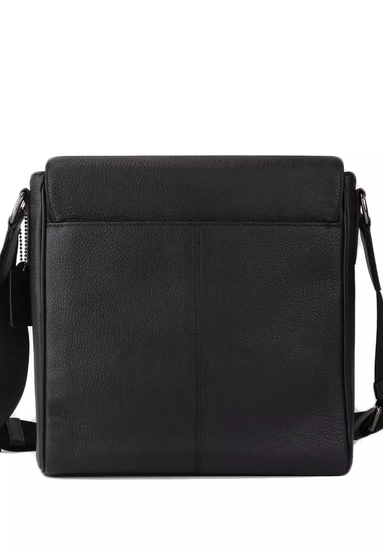 Mens Houston Map Messenger Bag - Black
