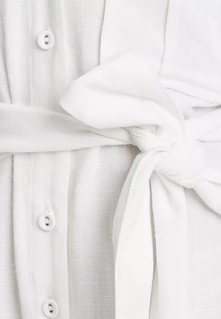 Plaid Print Tie Waist Collared Neck Long Sleeve Shirt Dress, Mini Dres –  KesleyBoutique