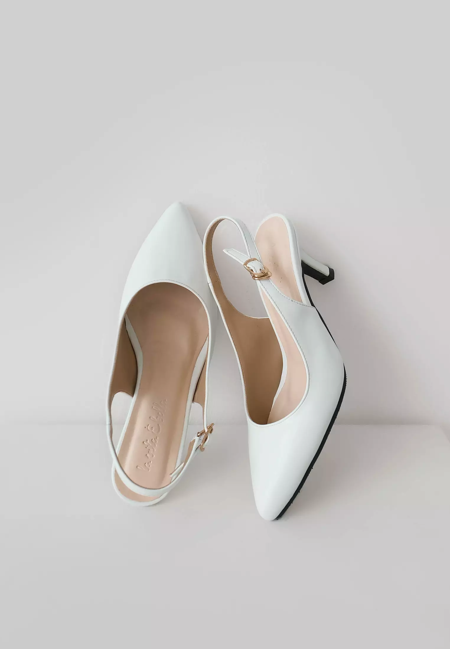 Claire Sepatu Slingback Wanita Stiletto Pointed Toe