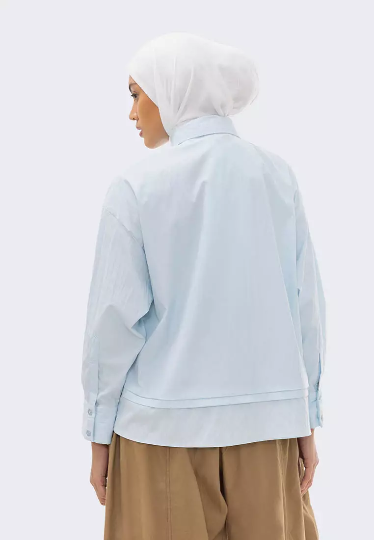 Ria Miranda Sky Blue Merlot Shirt