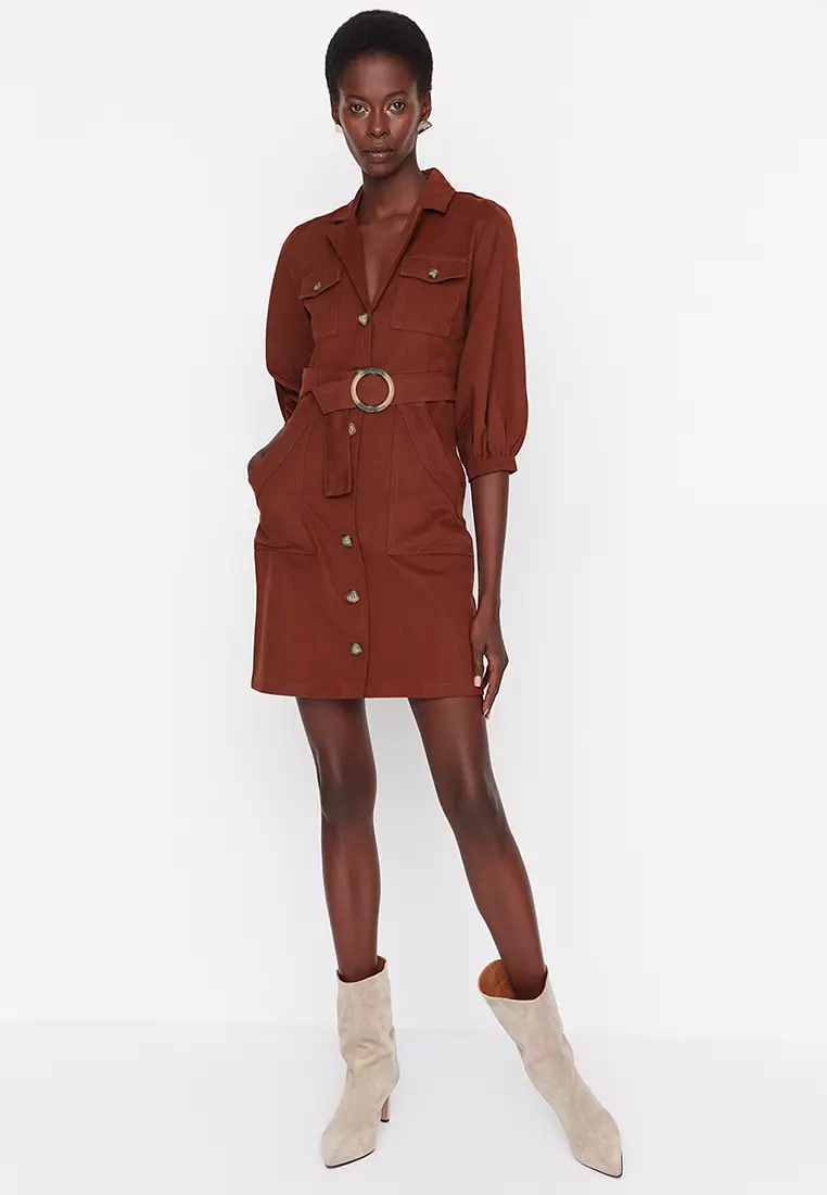 Shirt Dress With A Belt