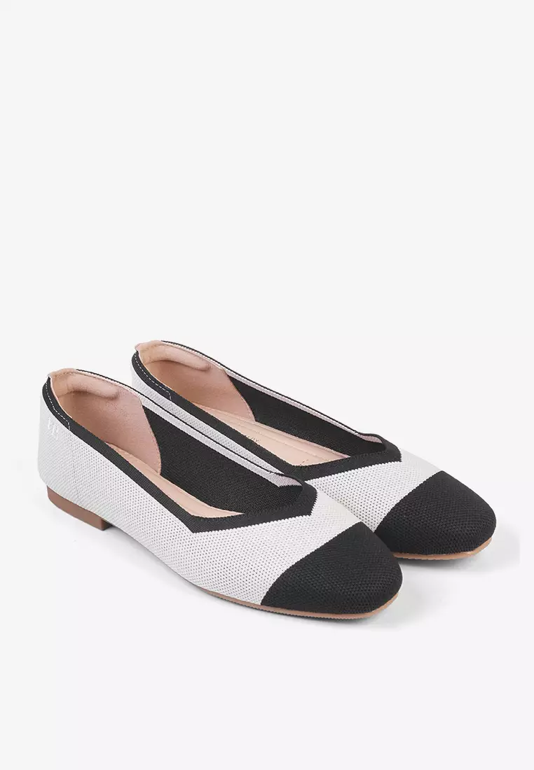 Flat Shoes Rajut Wanita Two Tone L.Venti