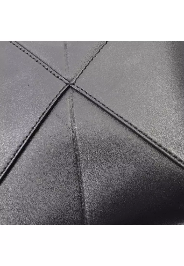 Pre-Loved LOEWE puzzle fold mini 2WAY Handbag leather black