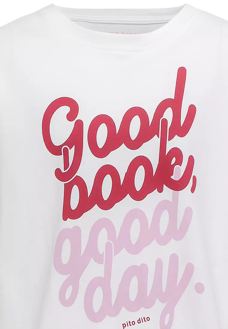 Pito Dito Girl Avogadro T-shirt Panjang Anak Broken White - Size 4