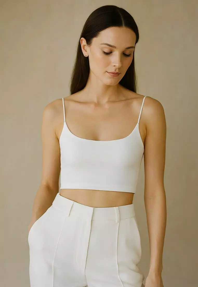 2 Pack Premium Alaia Seamless Ice Silk Bralette Inner Top in White and Black
