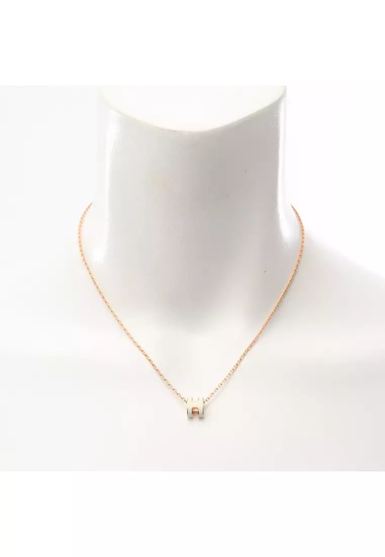 Hermès Pre-Loved Hermès MINI POP H Mini Pop H necklace GP Pink