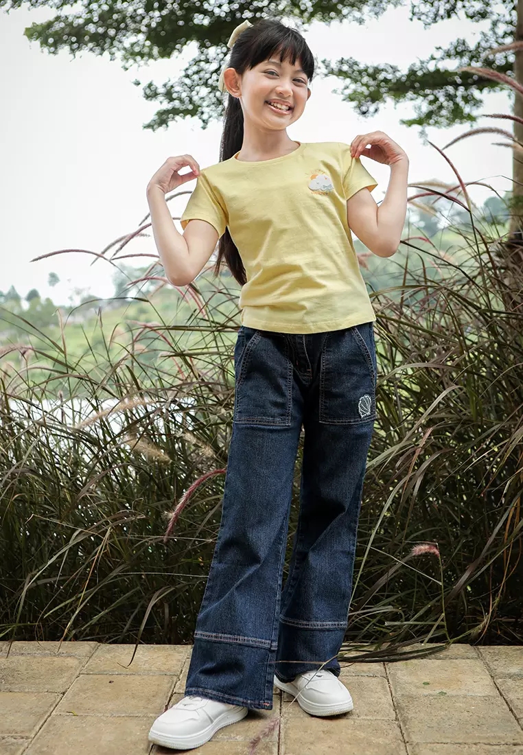 Kaos Anak Perempuan Kuning/ Girls T-Shirt Yellow/ Rjg Holiday Essentials