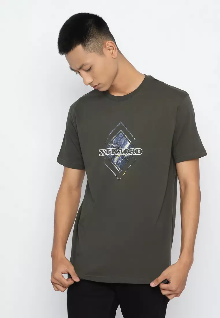 XTRAORDINARY (XO) T-Shirt Cotton Combed Sablon Discharge Pria 2073290191