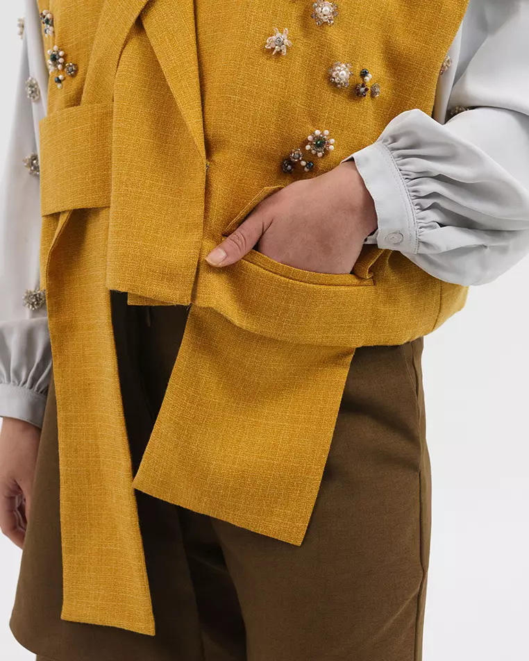 Jenna and Kaia - Berlyn Vest Mustard  - Vest Wanita