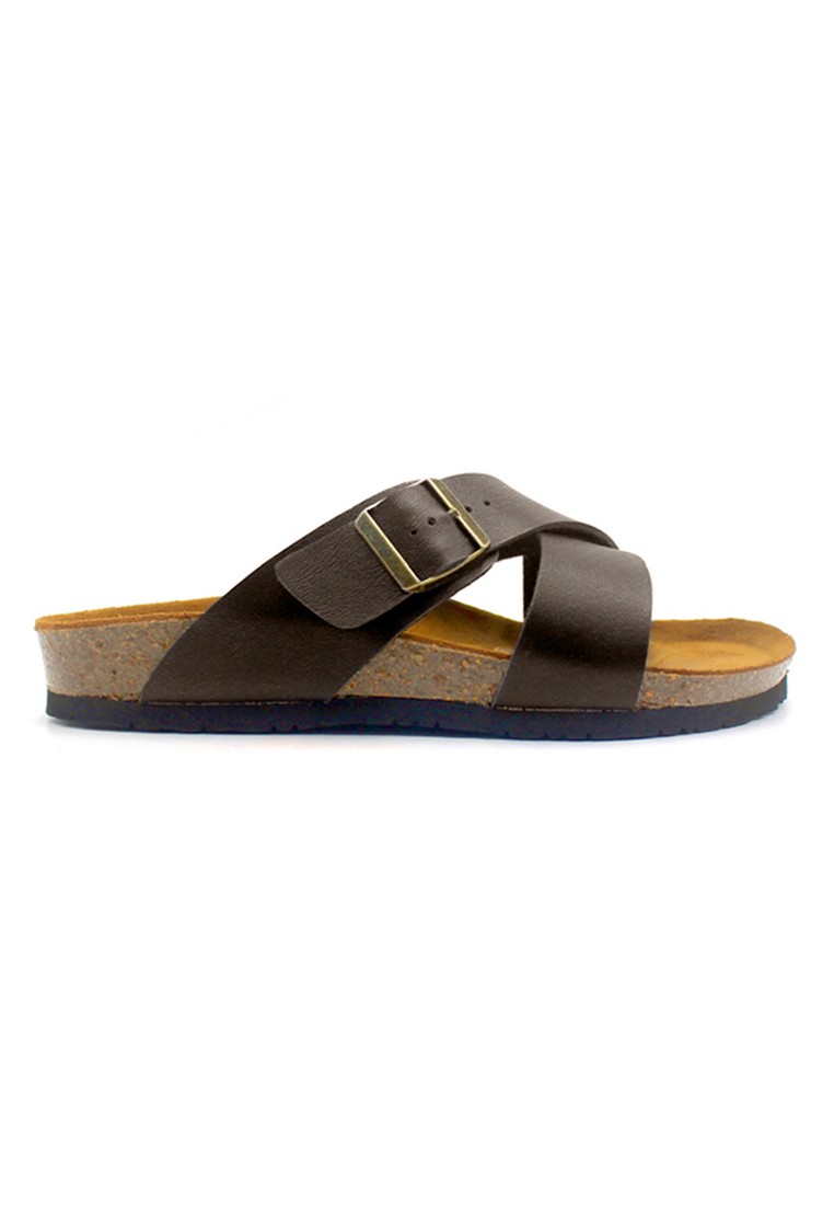 Frankfurt - Dark Brown Leather Sandals & Flip Flops