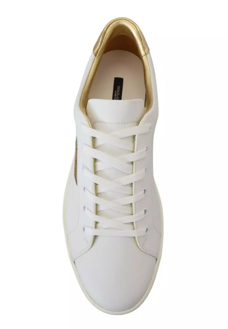 Buy Dolce Gabbana Dolce Gabbana White Gold Leather Low Top