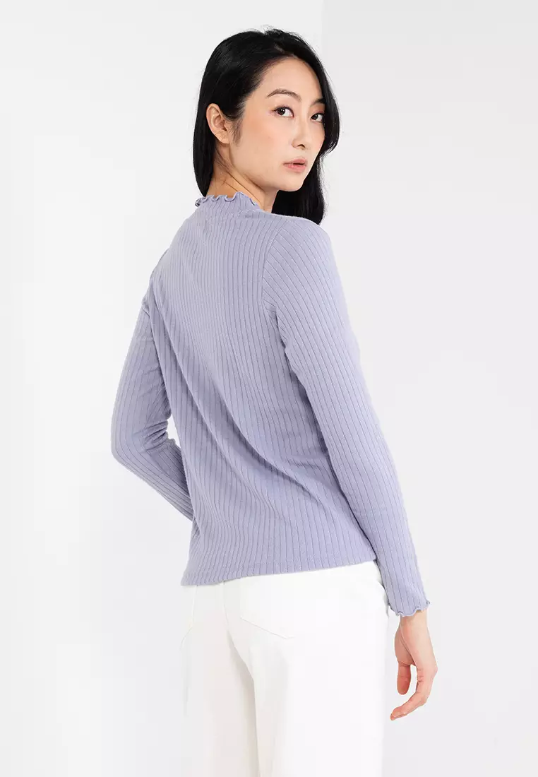 Ribbed Turtleneck Top