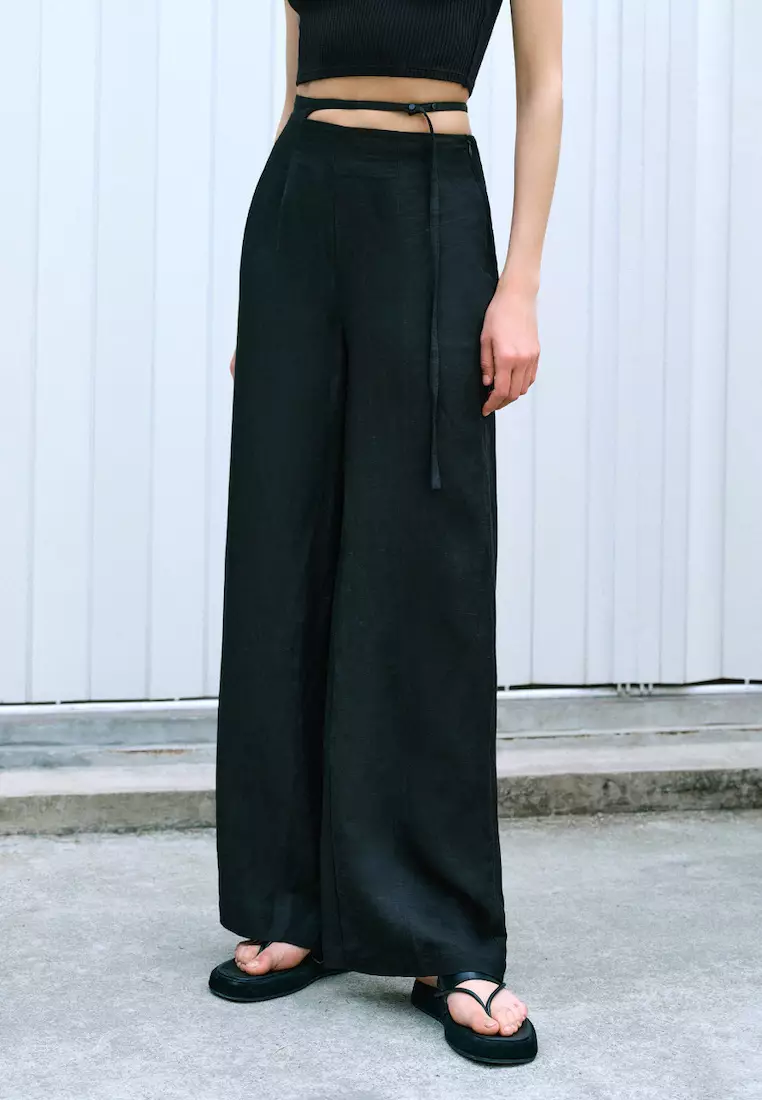 Zara HIGH-WAISTED WIDE LEG PANTS