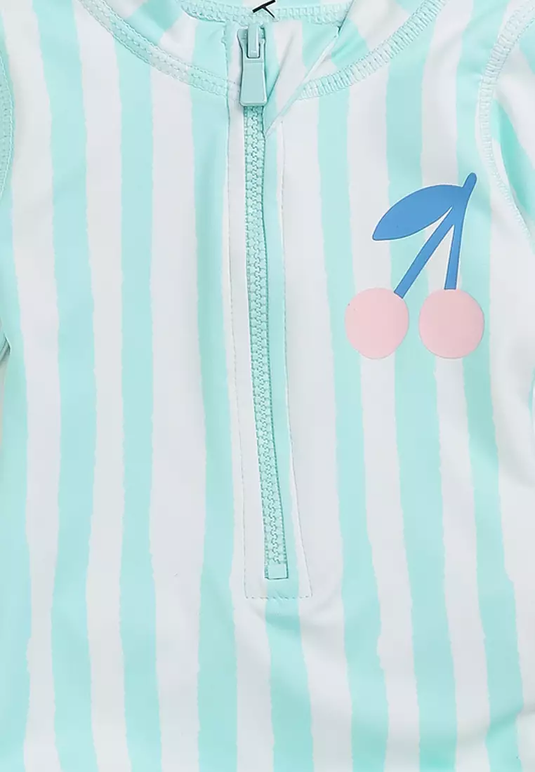 Lucy 長袖荷葉泳衣