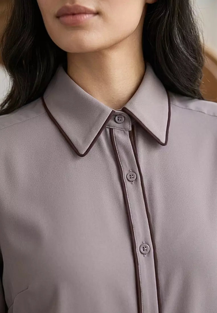 Calista Shirt – Premium Soft | Taupe Warna TAUPE
