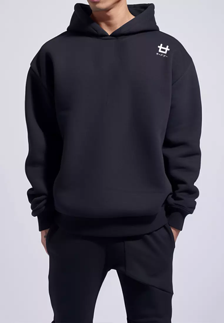 MOA56 Hoodie Premium ScubaLux Anti Air Stretch "icon logo shoulder " hitam