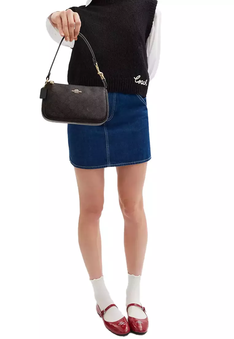 Nolita 19 Shoulder Bag In Signature Canvas Walnut Black CW426