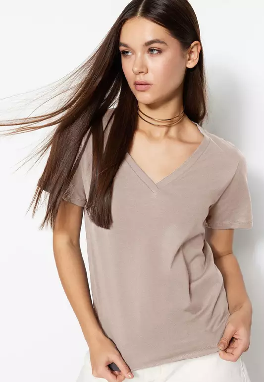 Cotton V-Neck T-Shirt