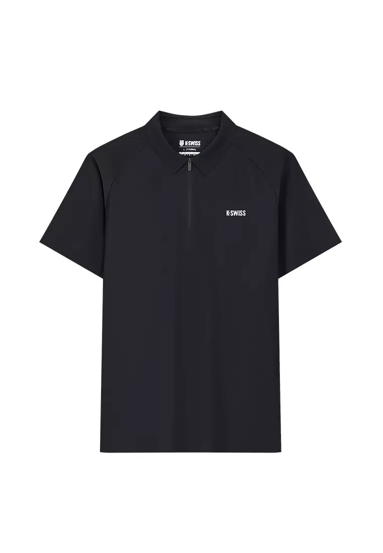 MEN'S K-SWISS LOGO HALF-ZIP POLO SHIRT