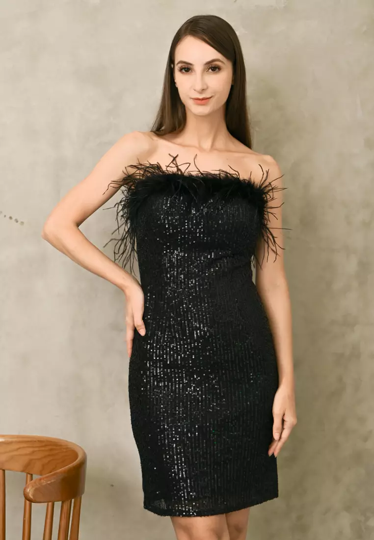Furry Mini Dinner Dress