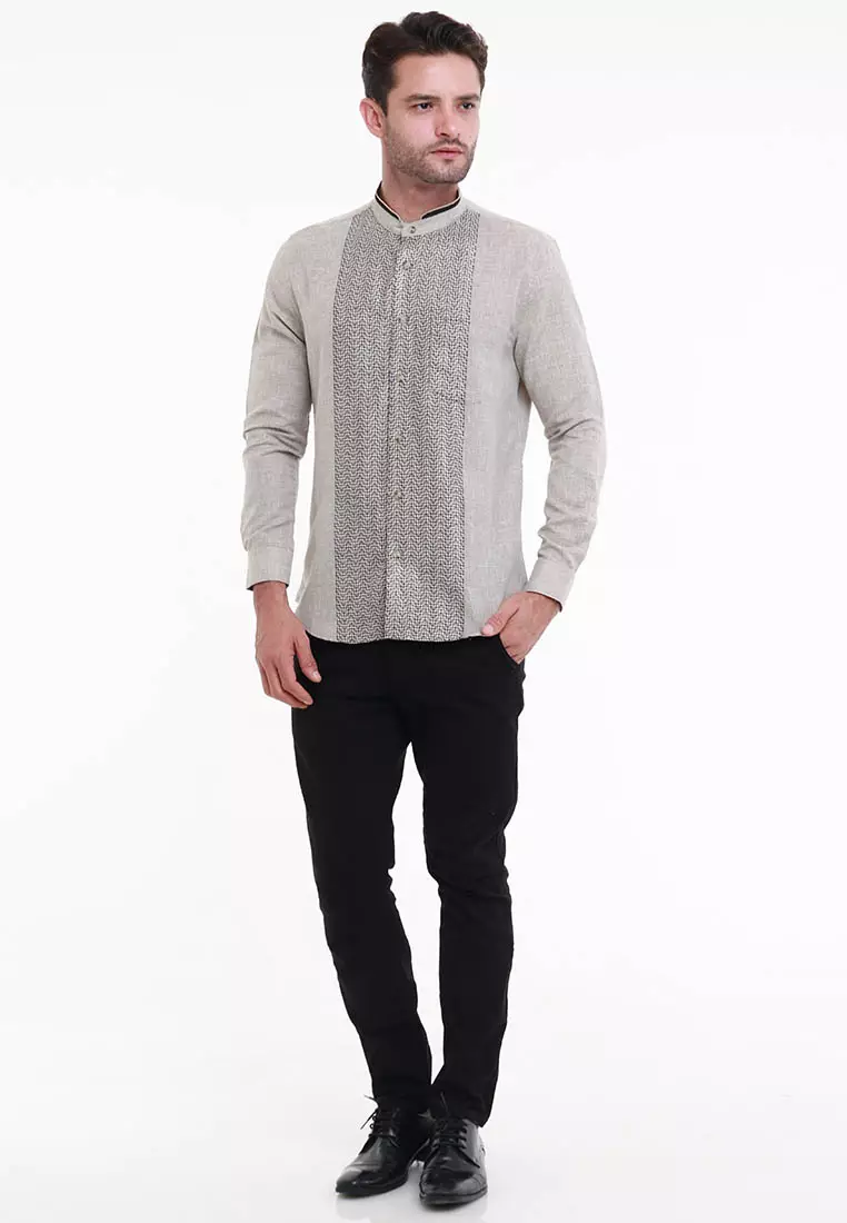 MAGINOT BUQOT BROWN Koko Slim Fit Lengan Panjang