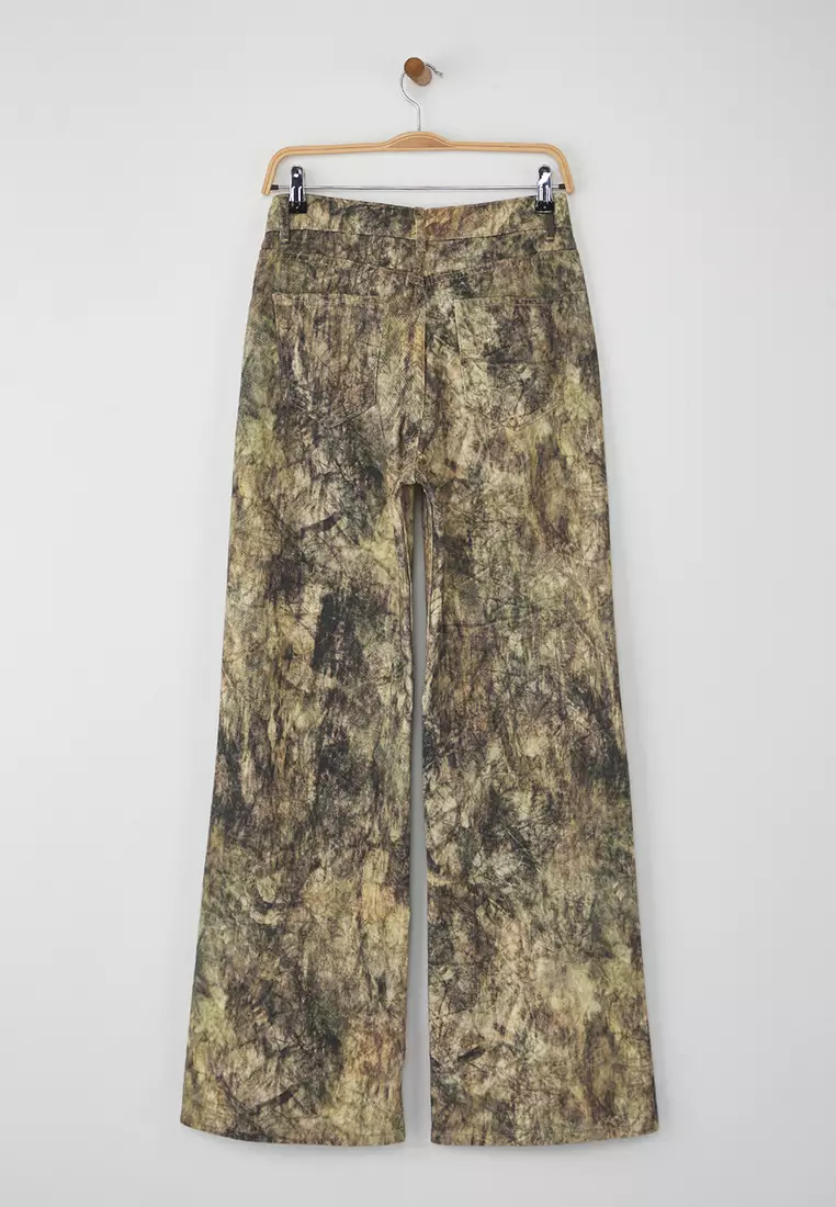 Teen Multicolored Patterned High Waist Wide Leg Jeans Twoaw26Je00152