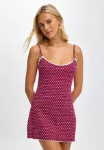 碎莓紅史黛西波點