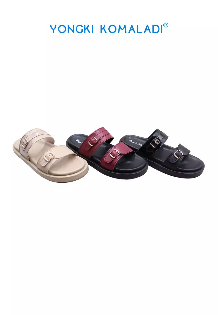 YONGKI KOMALADI SANDAL WANITA OL-KVN4691-24 MAROON
