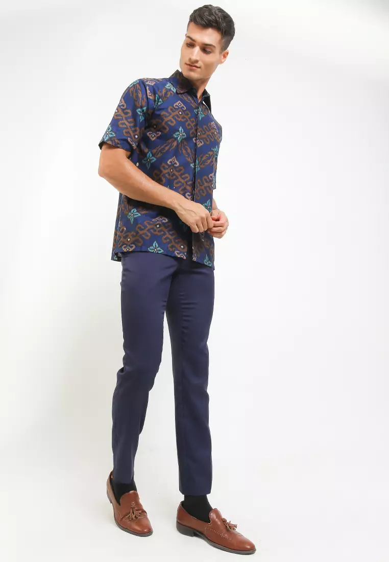 Lawana Kemeja Batik Exclusive Premium Pria Casual Modern Lengan Pendek