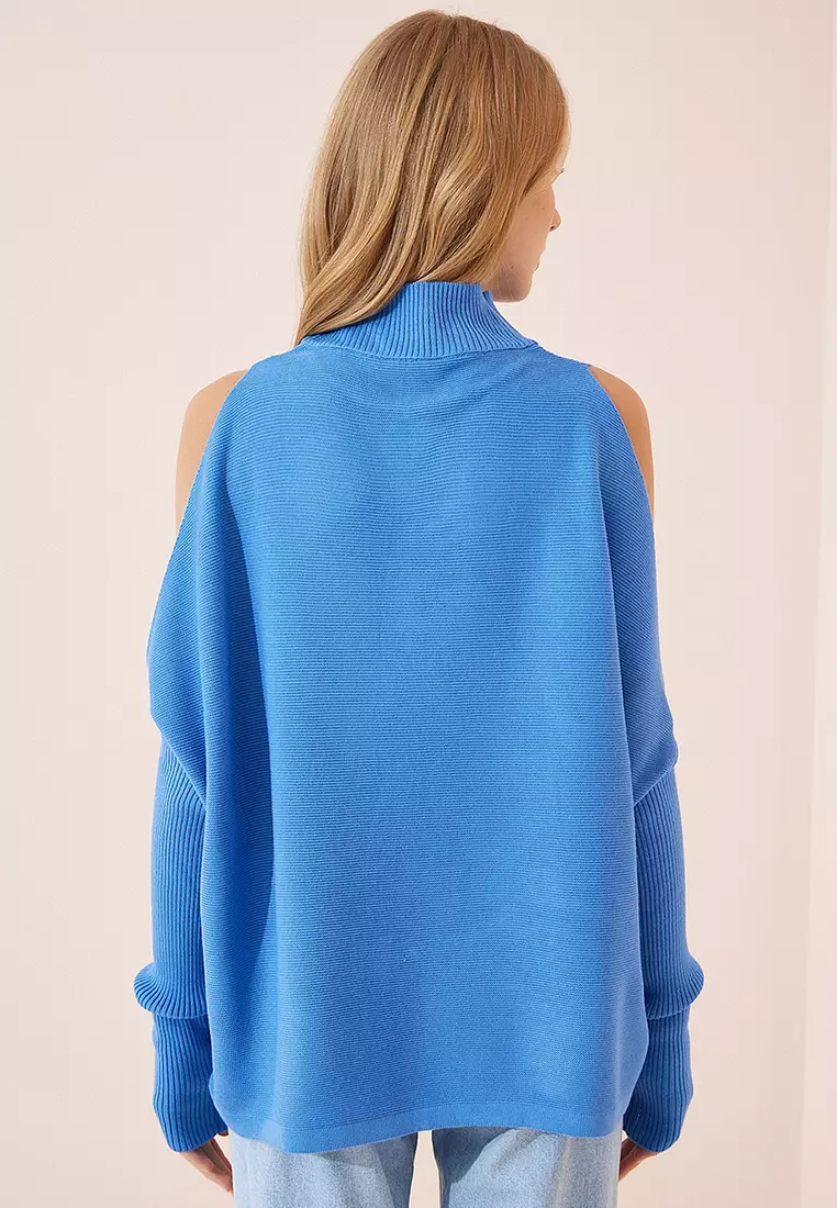 Cut Out Detailed Oversized Knitwear Sweater