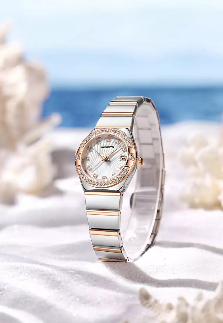 Jam Tangan Wanita Original Gaya Korea Anti Air Anggun Bercahaya Jam Tangan Cewek rosewhite