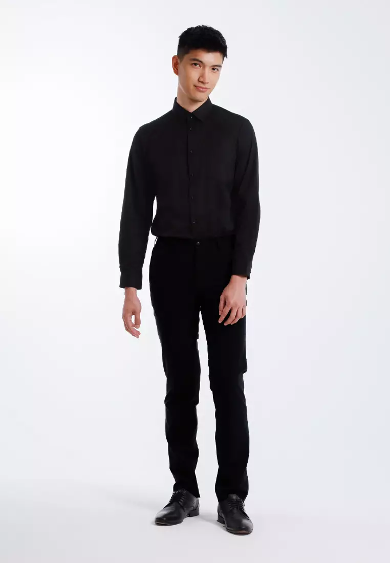 Byford Mens Modern Fit Flat-Front Slacks - 3125002A-99Black